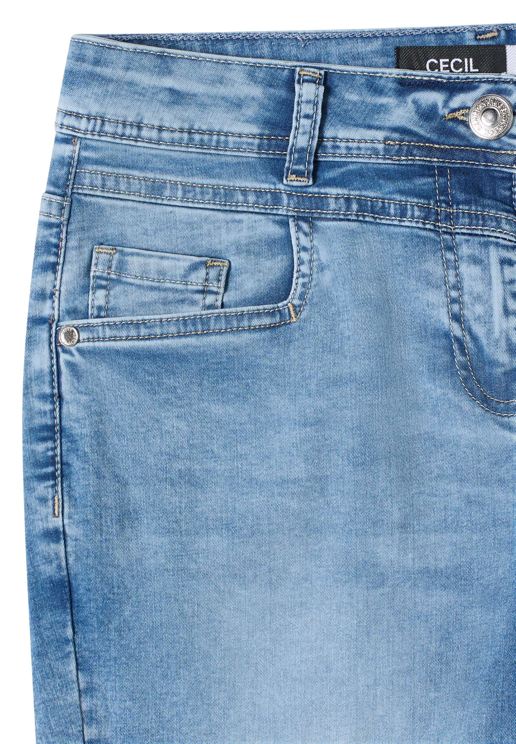 Cecil Jeans Capri Scarlett Denim - Light Blue Denim - OAK Fashion Noordwolde