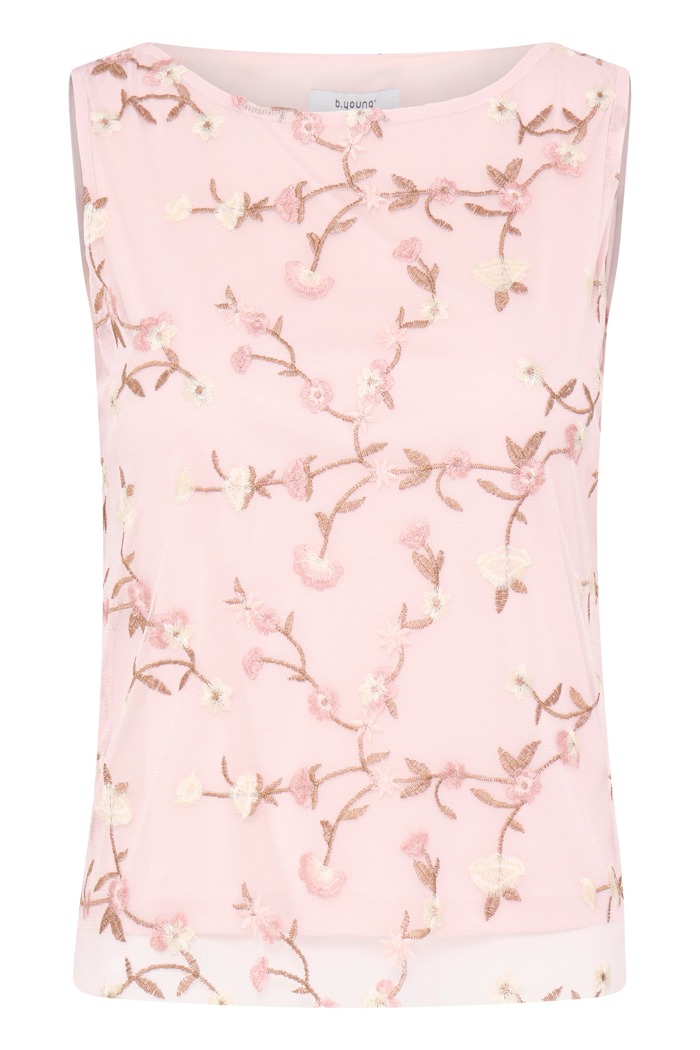 B. Young Top Soraya FLORAL PARFAIT PINK MESH - OAK Fashion Noordwolde