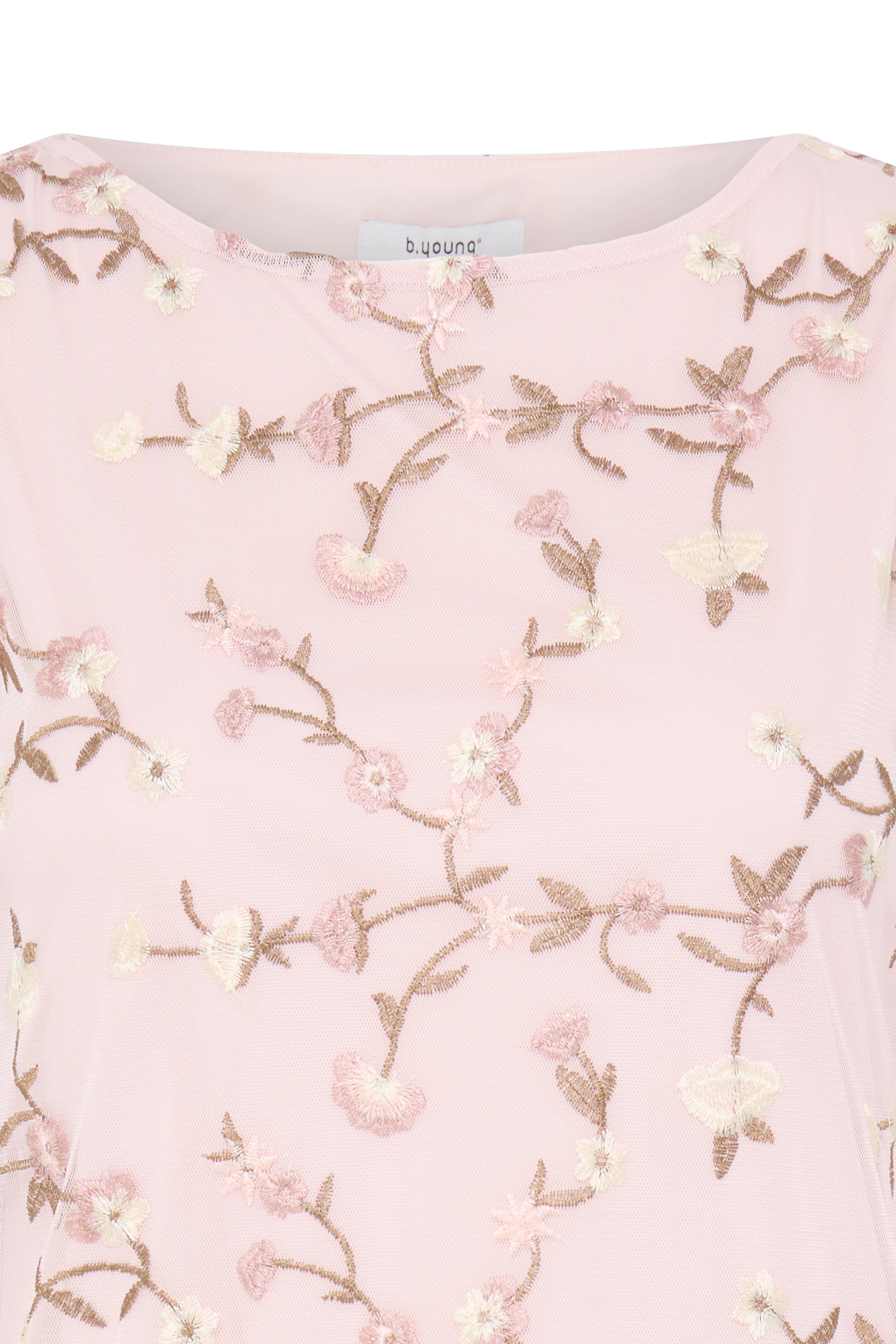 B. Young Top Soraya FLORAL PARFAIT PINK MESH - OAK Fashion Noordwolde