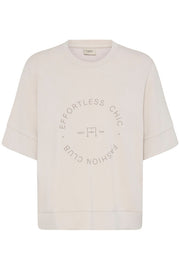Fransa Top Aurora GRAY MORN TEXT - OAK Fashion Noordwolde