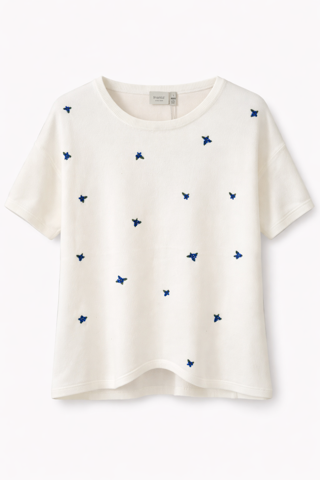 Fransa Top Embrody WHISPER WHITE W. FLOWER - OAK Fashion Noordwolde