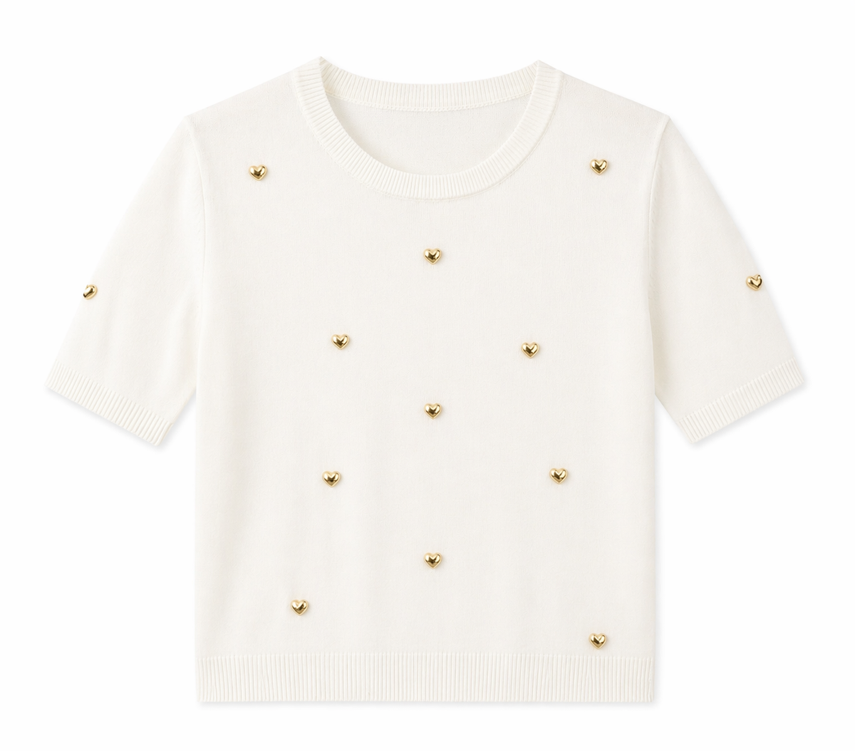 Oak Top met Hartjes Wit - OAK Fashion Noordwolde