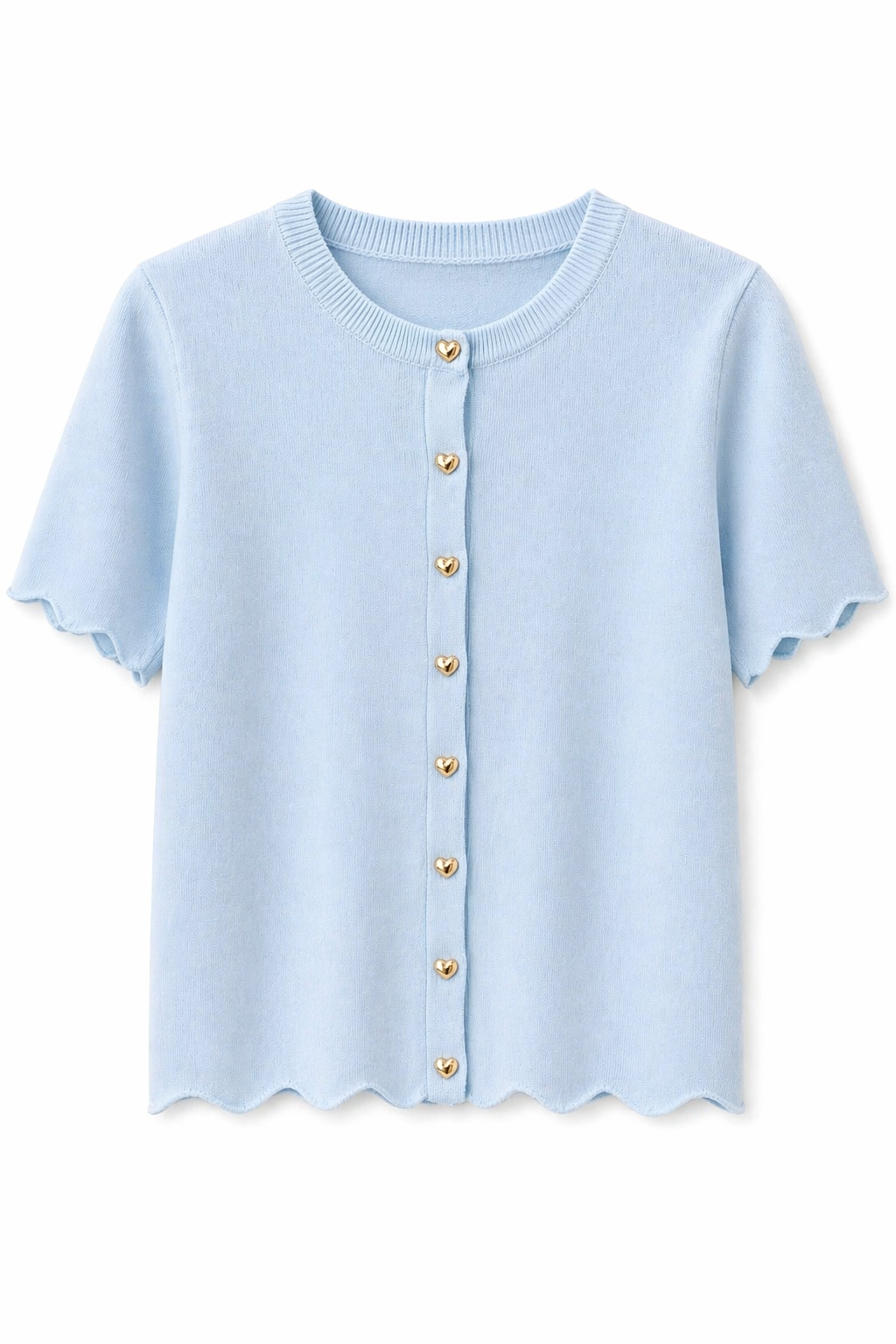 Oak Vestje met Hartjesknoop Blauw - OAK Fashion Noordwolde