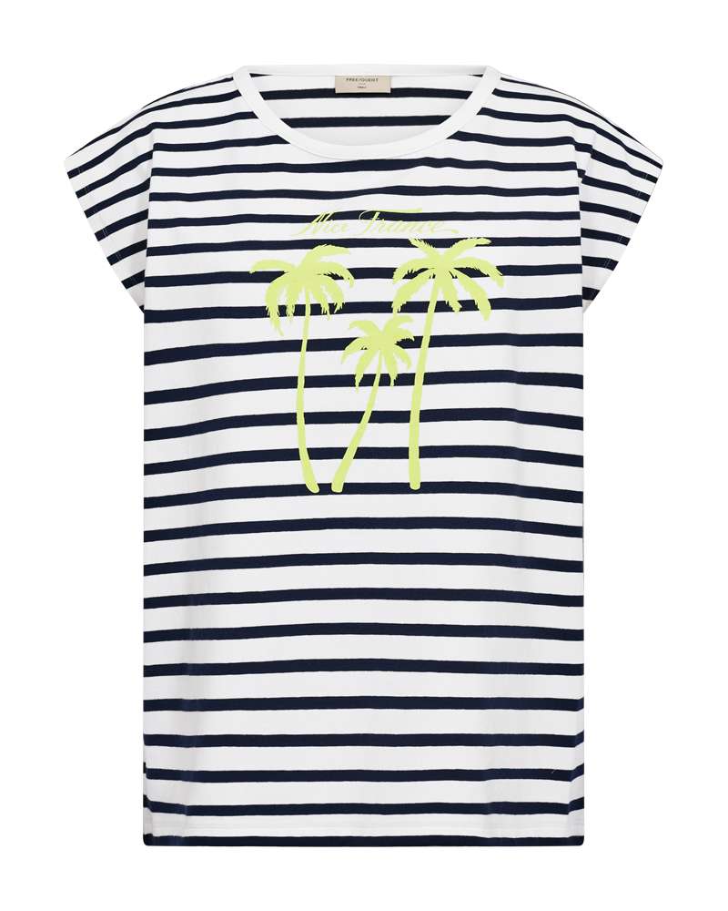 Freequent T-shirt Fenjal Blauw - OAK Fashion Noordwolde
