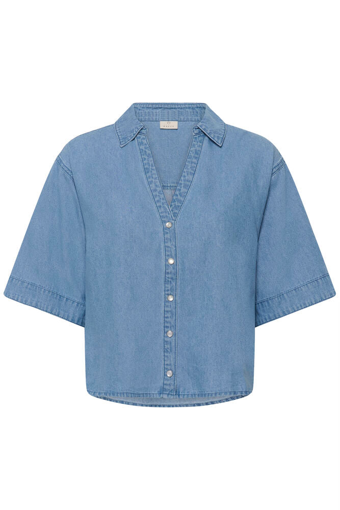 Kaffe Denim Shirt Jade Medium Blue Chambray - OAK Fashion Noordwolde