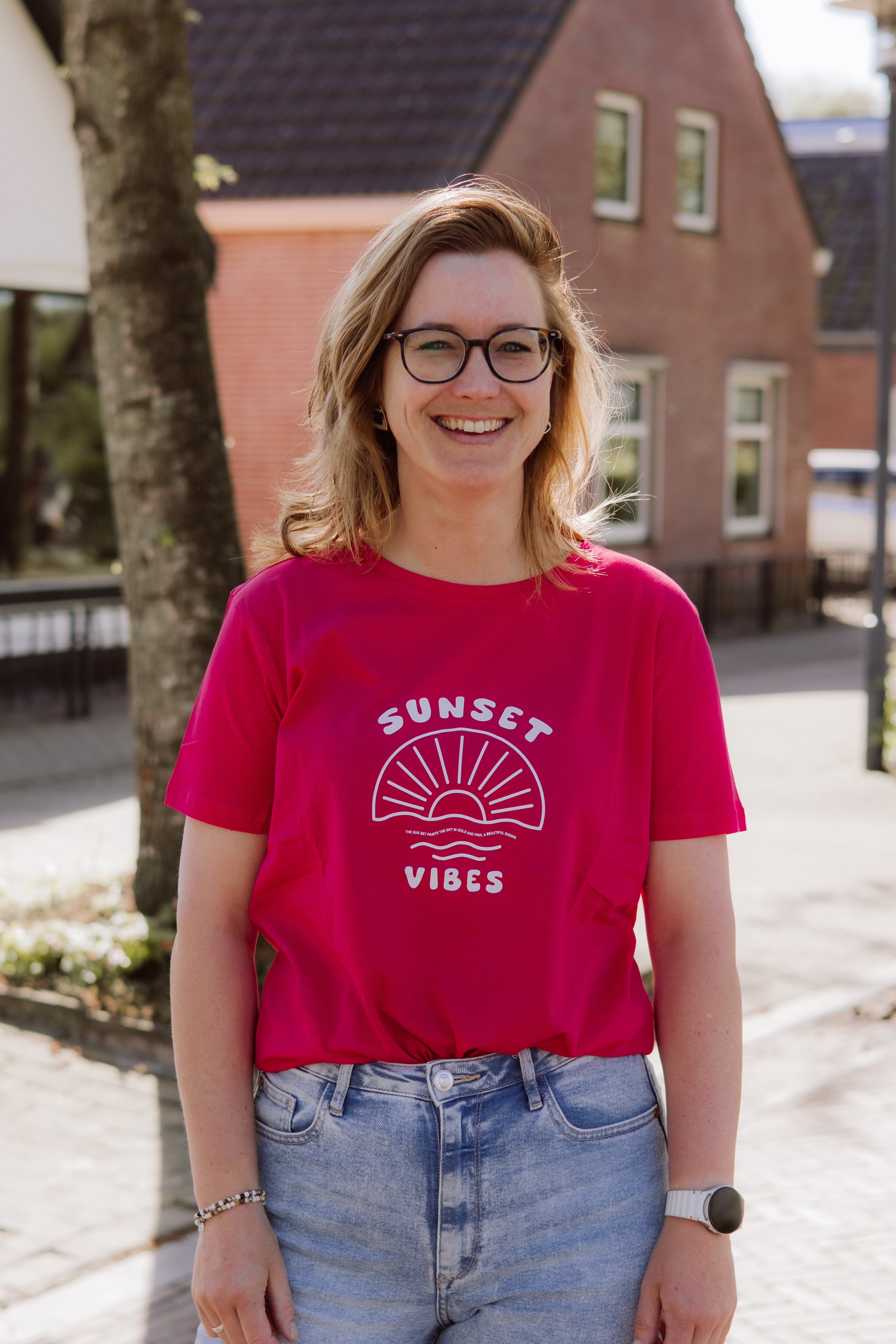 Fransa T-shirt Zelda SUNSET - VIRTUAL PINK - OAK Fashion Noordwolde