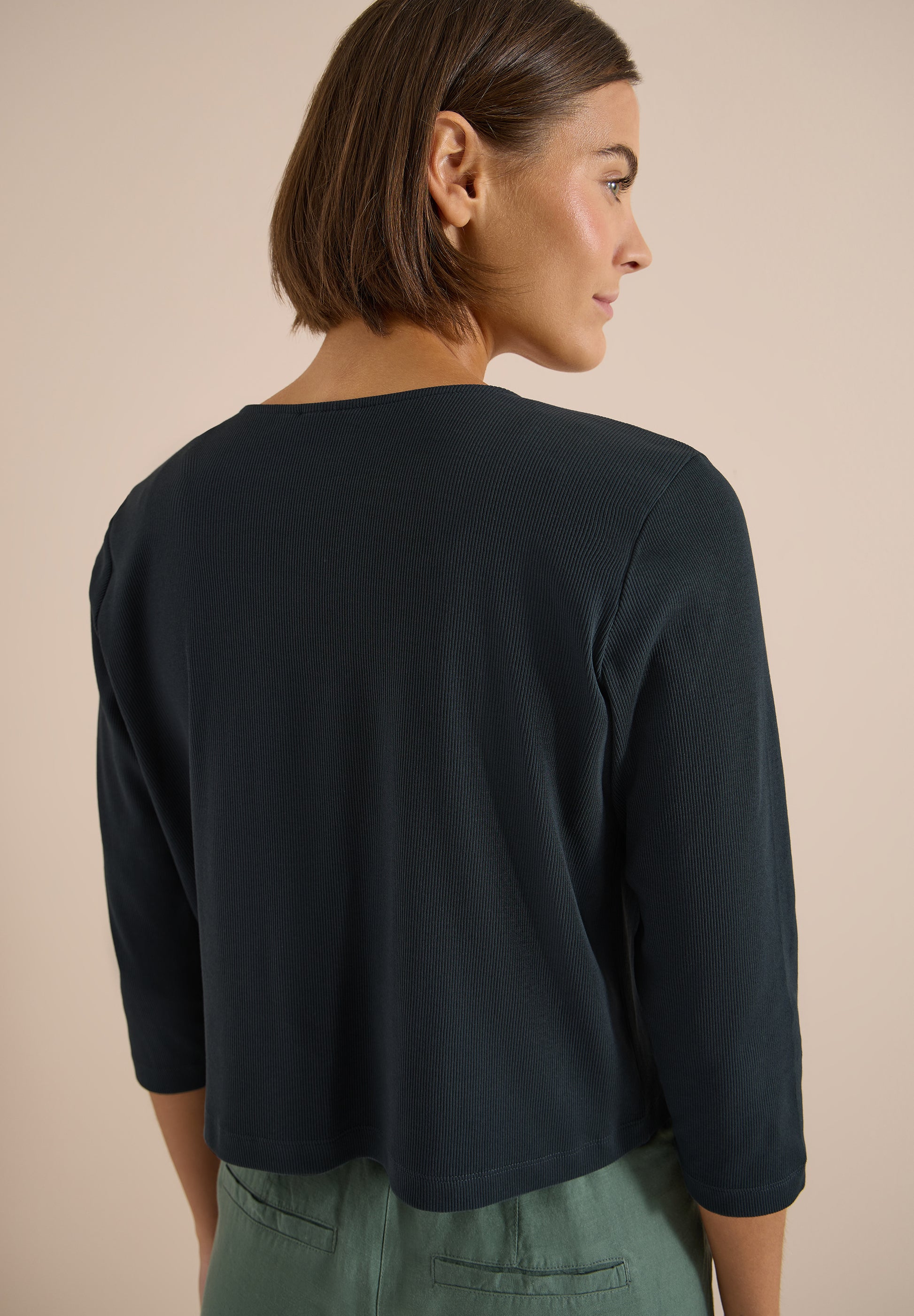 Cecil Vestje Rib Groen - OAK Fashion Noordwolde