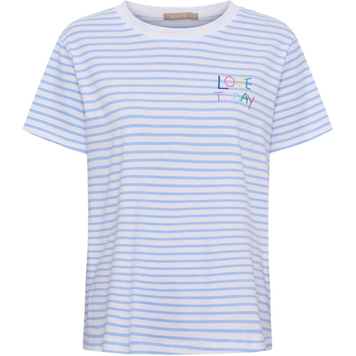 Marta du Chateau T-shirt Fiora Blauw - OAK Fashion Noordwolde