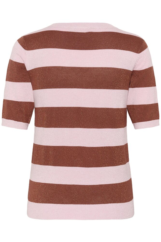 Kaffe V-neck Pullover Ballerina/Henna Shiny Stripe - OAK Fashion Noordwolde