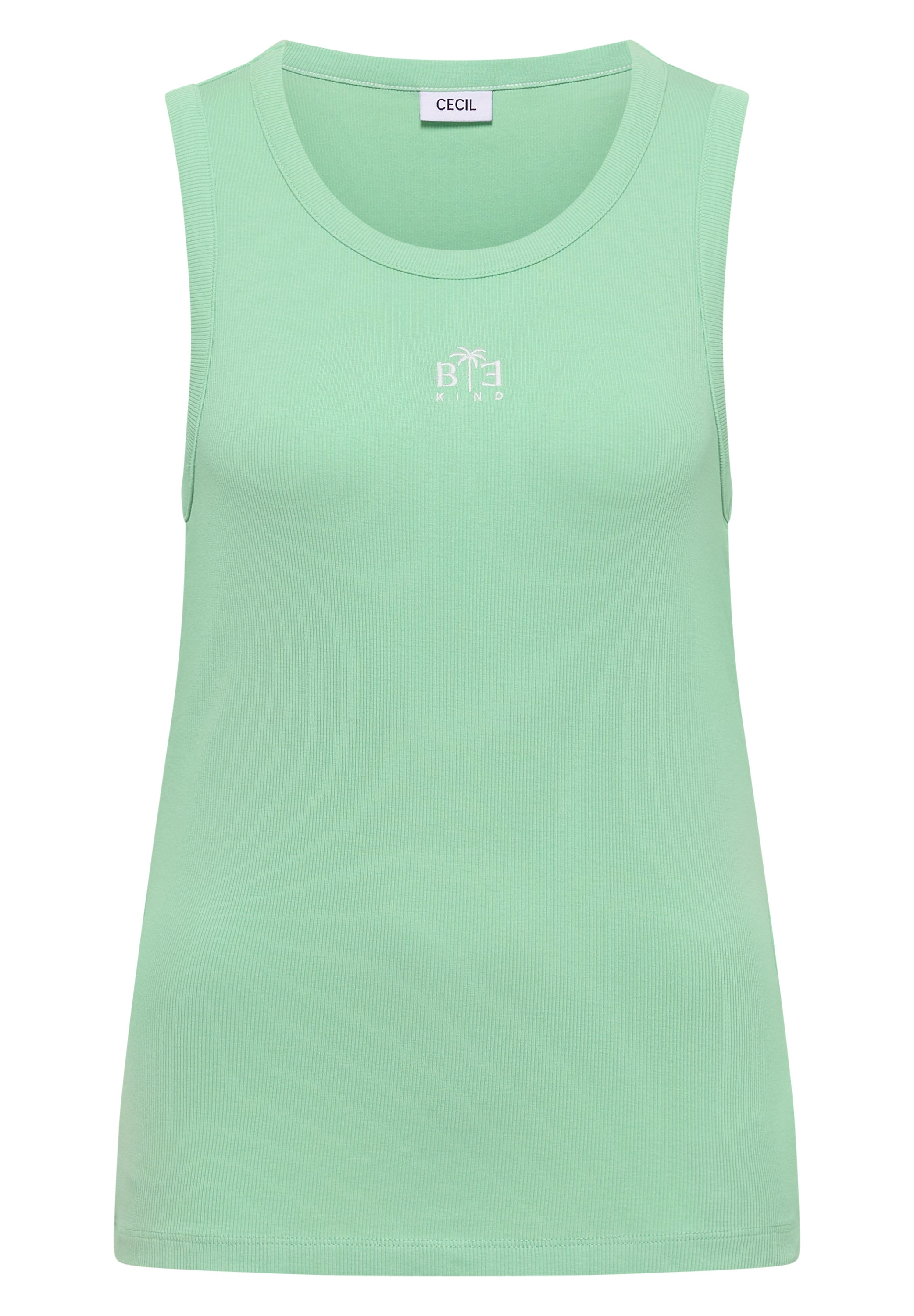 Cecil Singlet Rib Groen - OAK Fashion Noordwolde