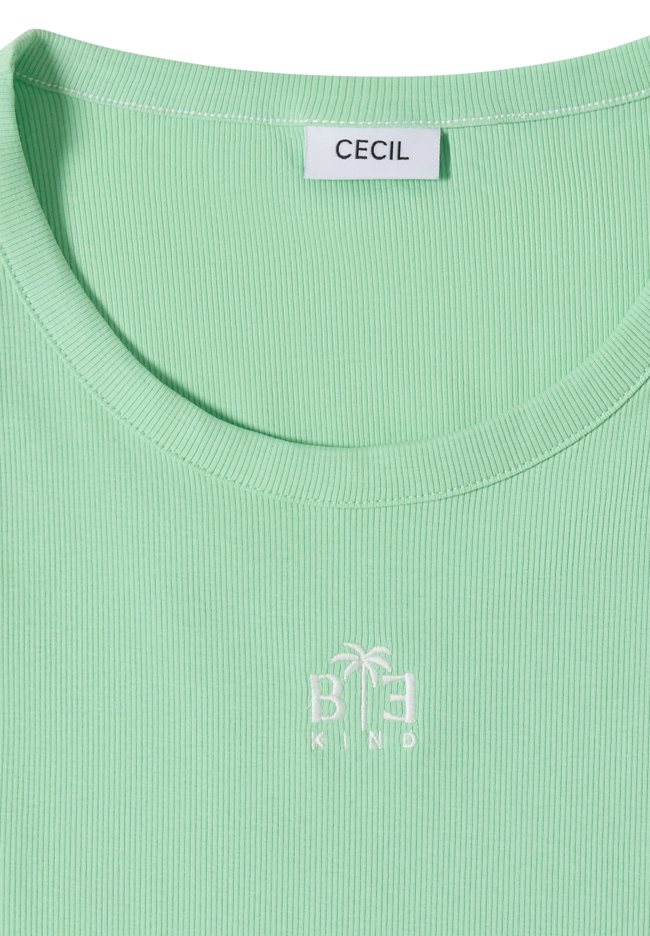 Cecil Singlet Rib Groen - OAK Fashion Noordwolde