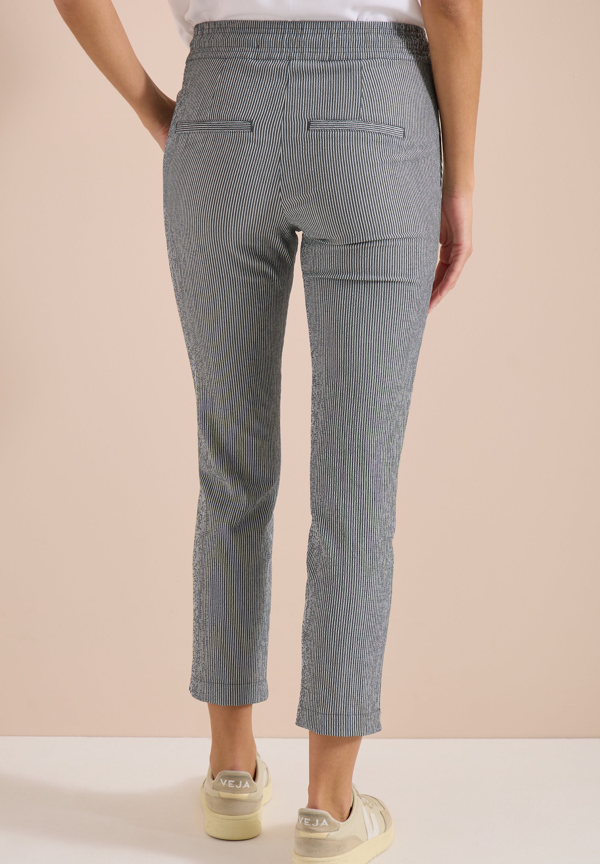 Cecil Pantalon Tracey Stripe Groen - OAK Fashion Noordwolde