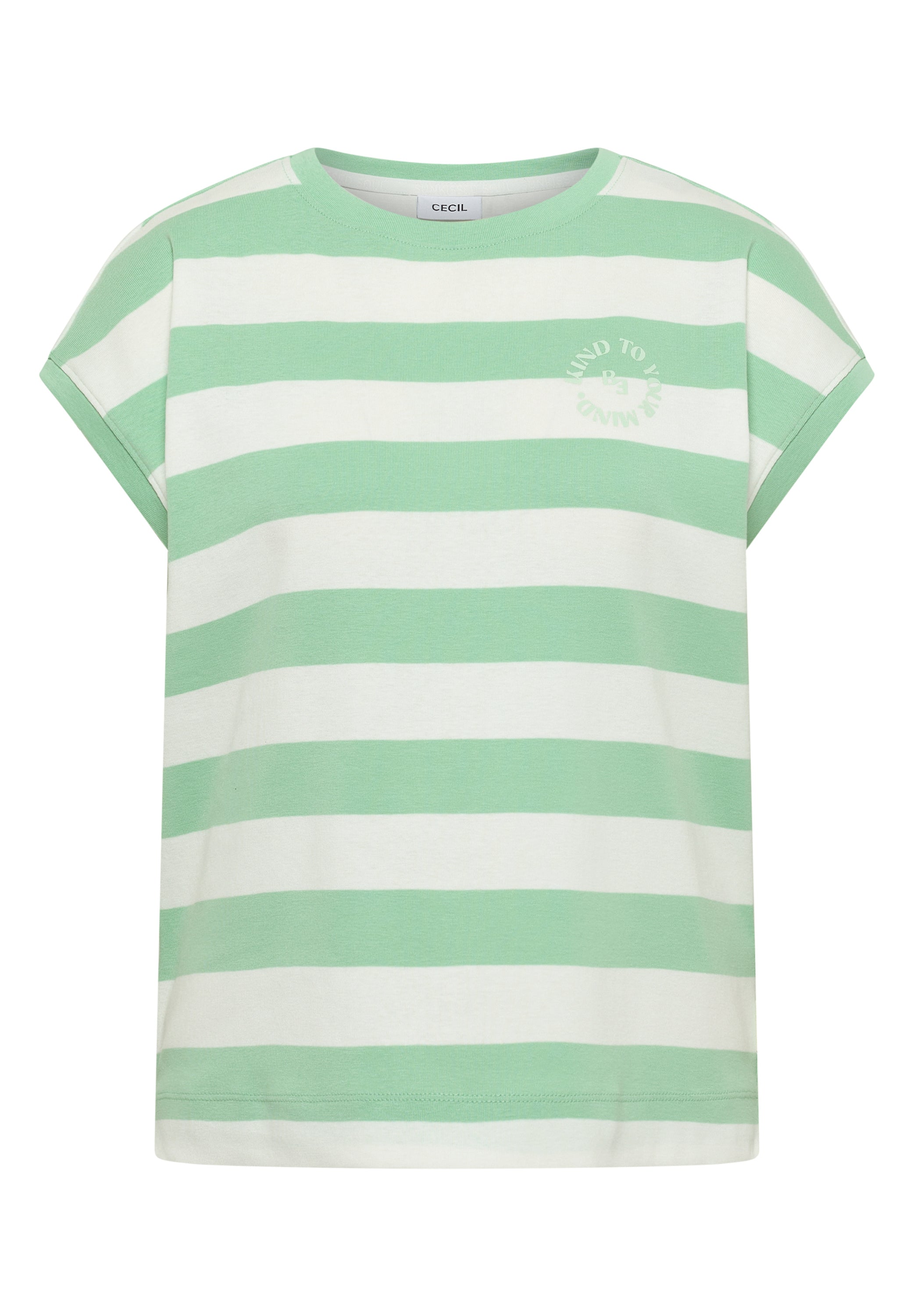 Cecil T-shirt Striped Groen - OAK Fashion Noordwolde