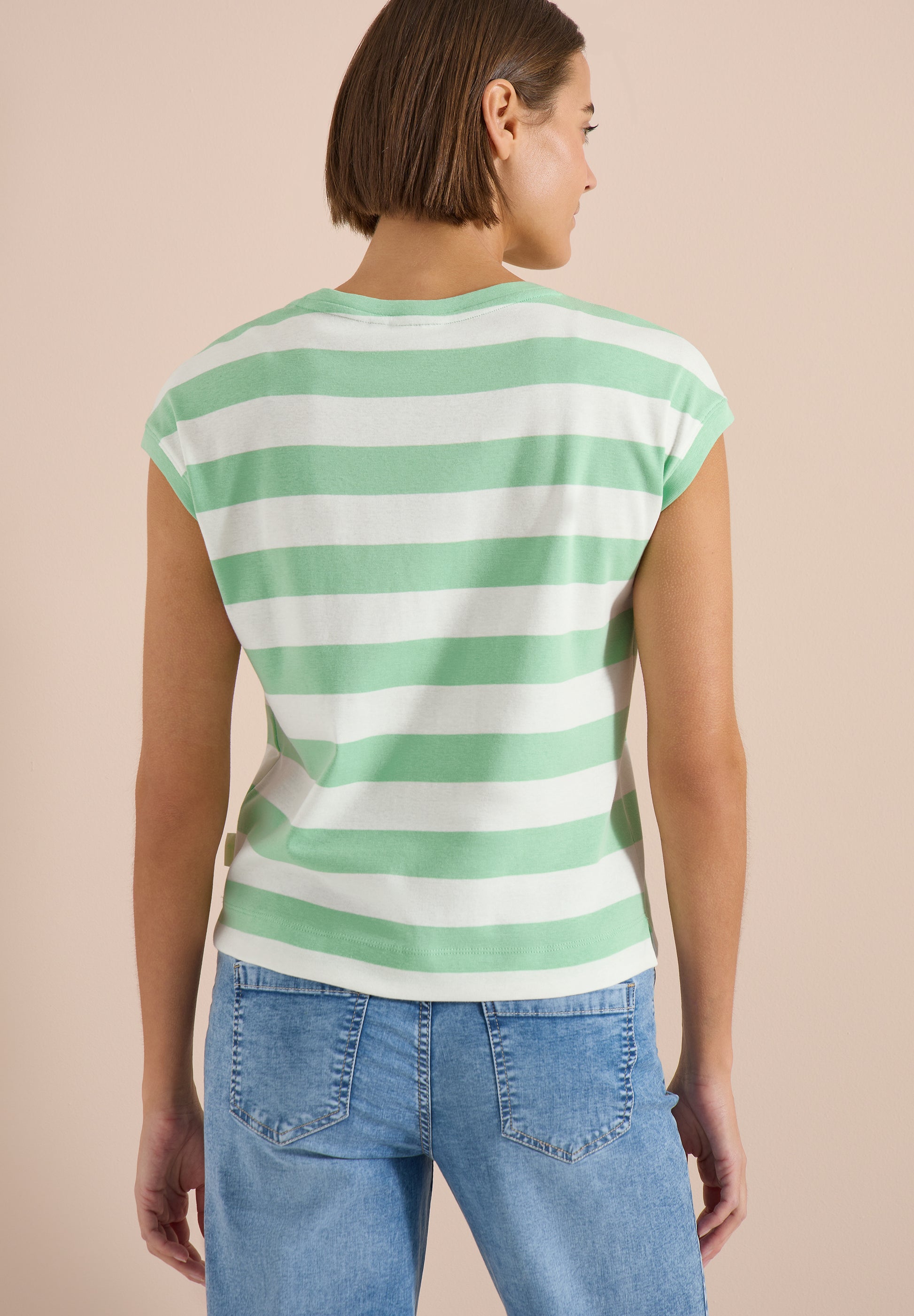 Cecil T-shirt Striped Groen - OAK Fashion Noordwolde