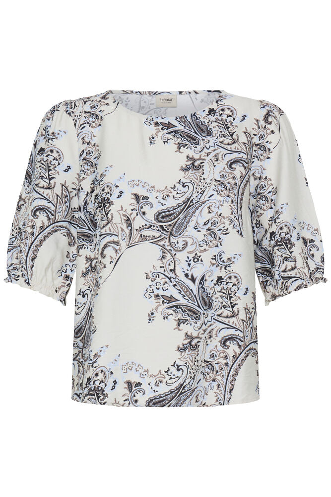 Fransa Top Adara DARA BROWN AND BLUE - OAK Fashion Noordwolde