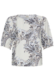 Fransa Top Adara DARA BROWN AND BLUE - OAK Fashion Noordwolde