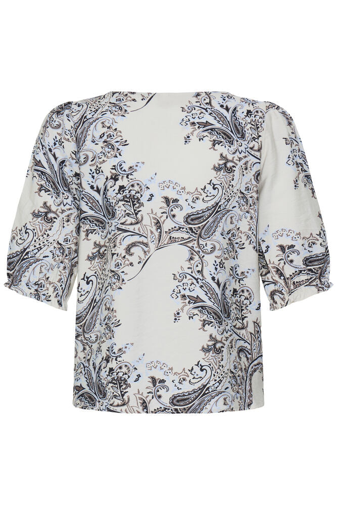 Fransa Top Adara DARA BROWN AND BLUE - OAK Fashion Noordwolde