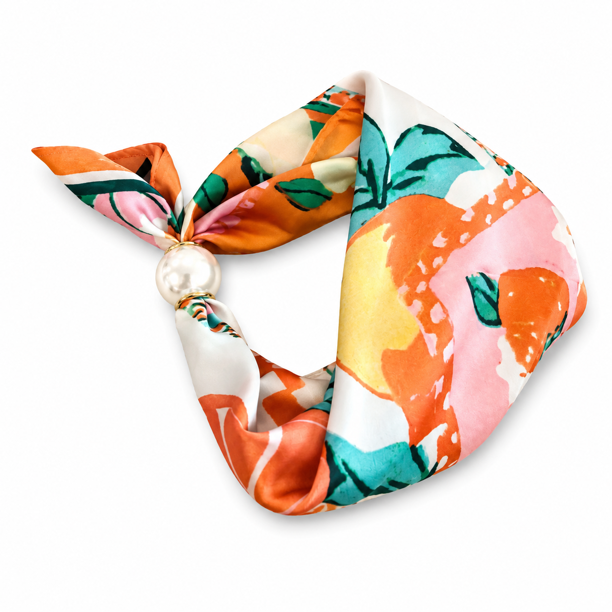 Oak Sjaal met parelsluiting Multicolor Oranje - OAK Fashion Noordwolde