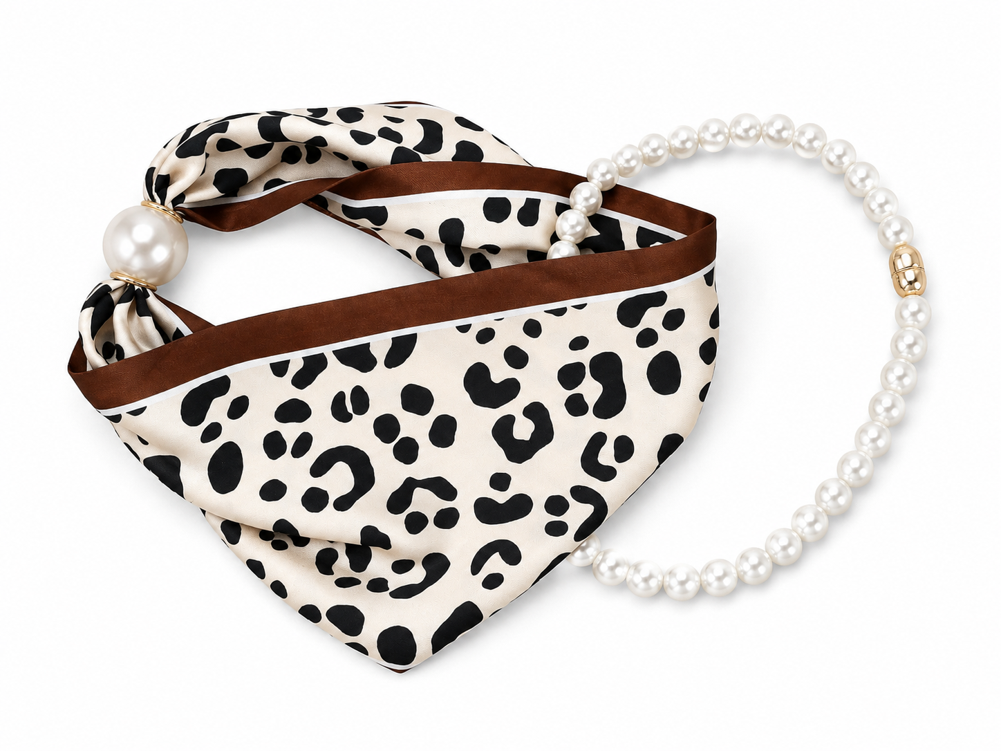Oak Sjaal met ketting Leopard Bruin - OAK Fashion Noordwolde