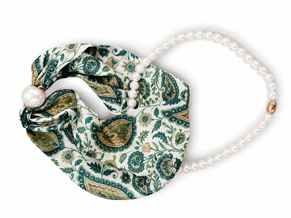 Oak Sjaal met ketting Paisley Groen - OAK Fashion Noordwolde