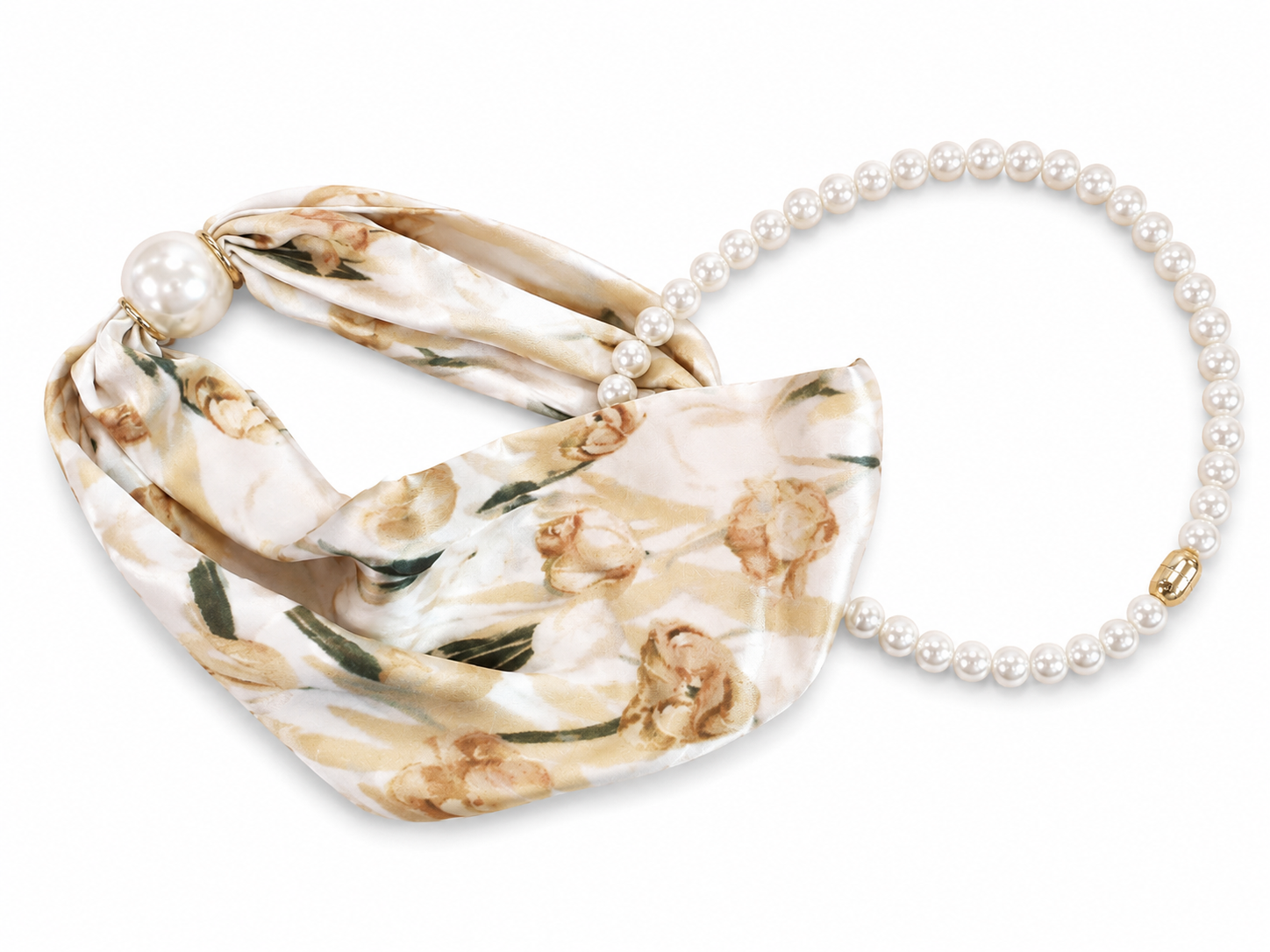 Oak Sjaal met Ketting Flowers Bruin - OAK Fashion Noordwolde