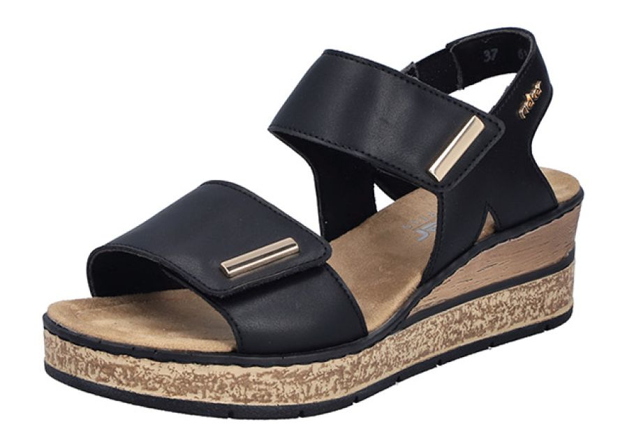 Rieker Sandaal Luzern Zwart - OAK Fashion Noordwolde