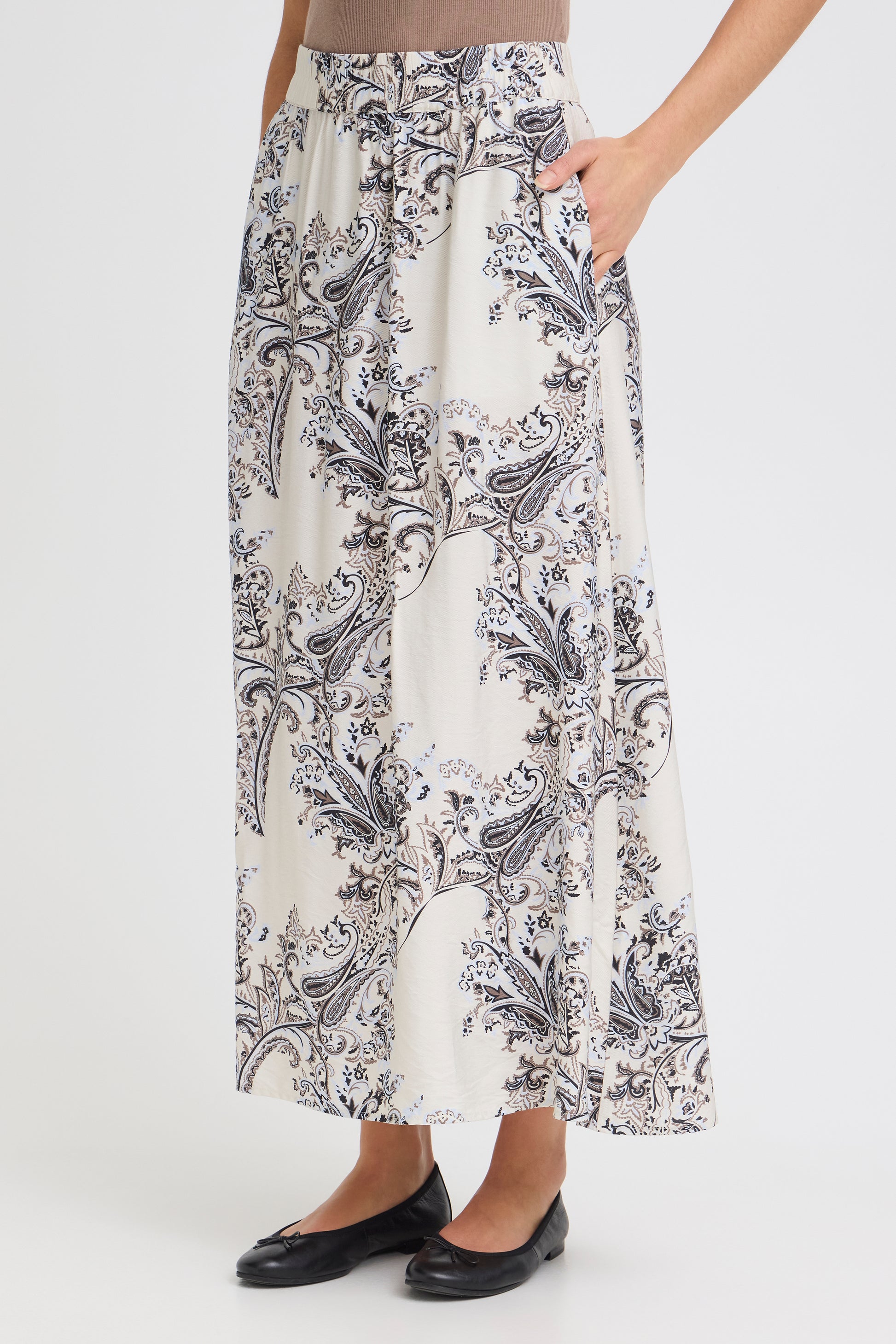 Fransa Rok Adara DARA BROWN AND BLUE - OAK Fashion Noordwolde