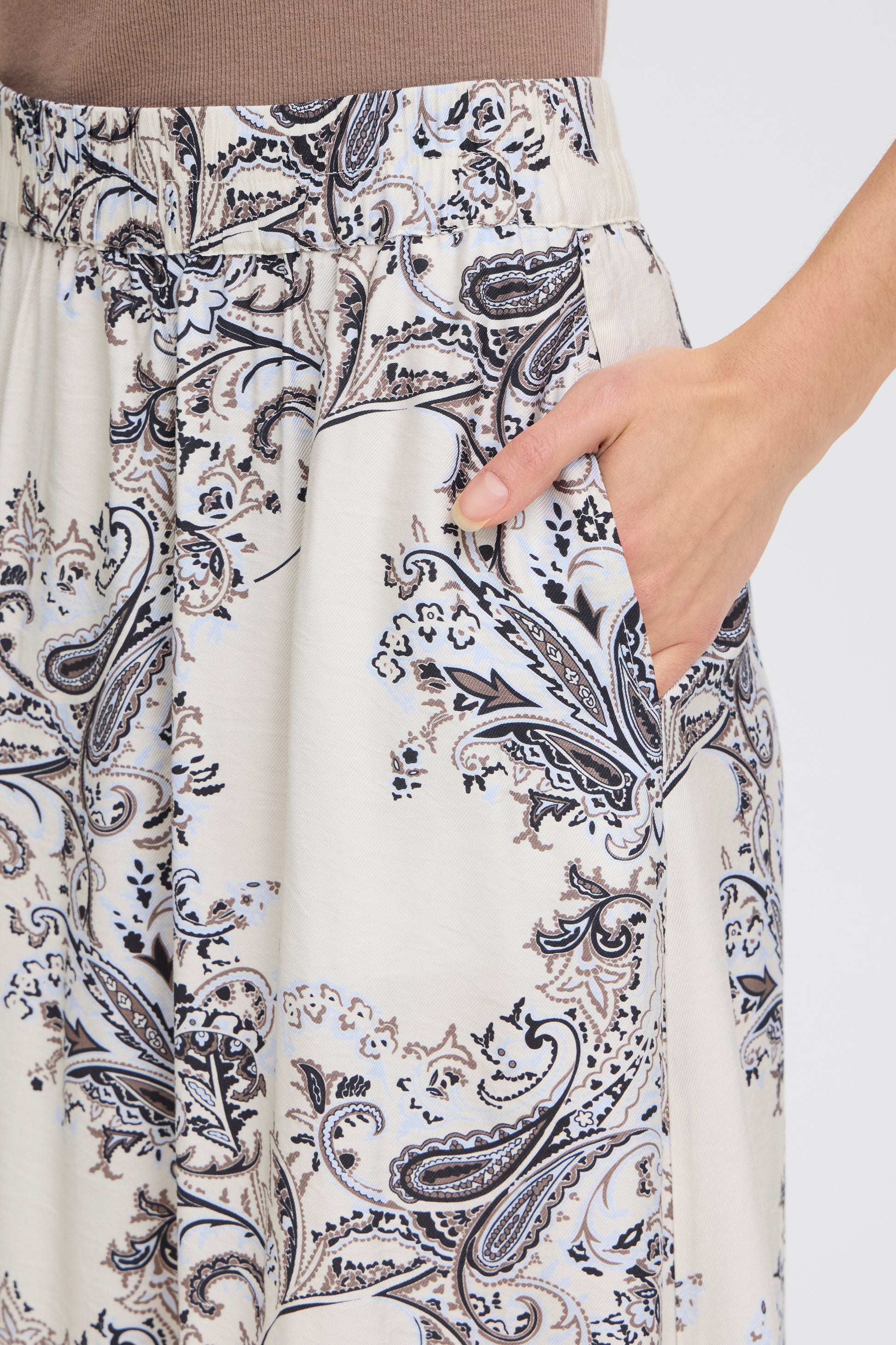 Fransa Rok Adara DARA BROWN AND BLUE - OAK Fashion Noordwolde