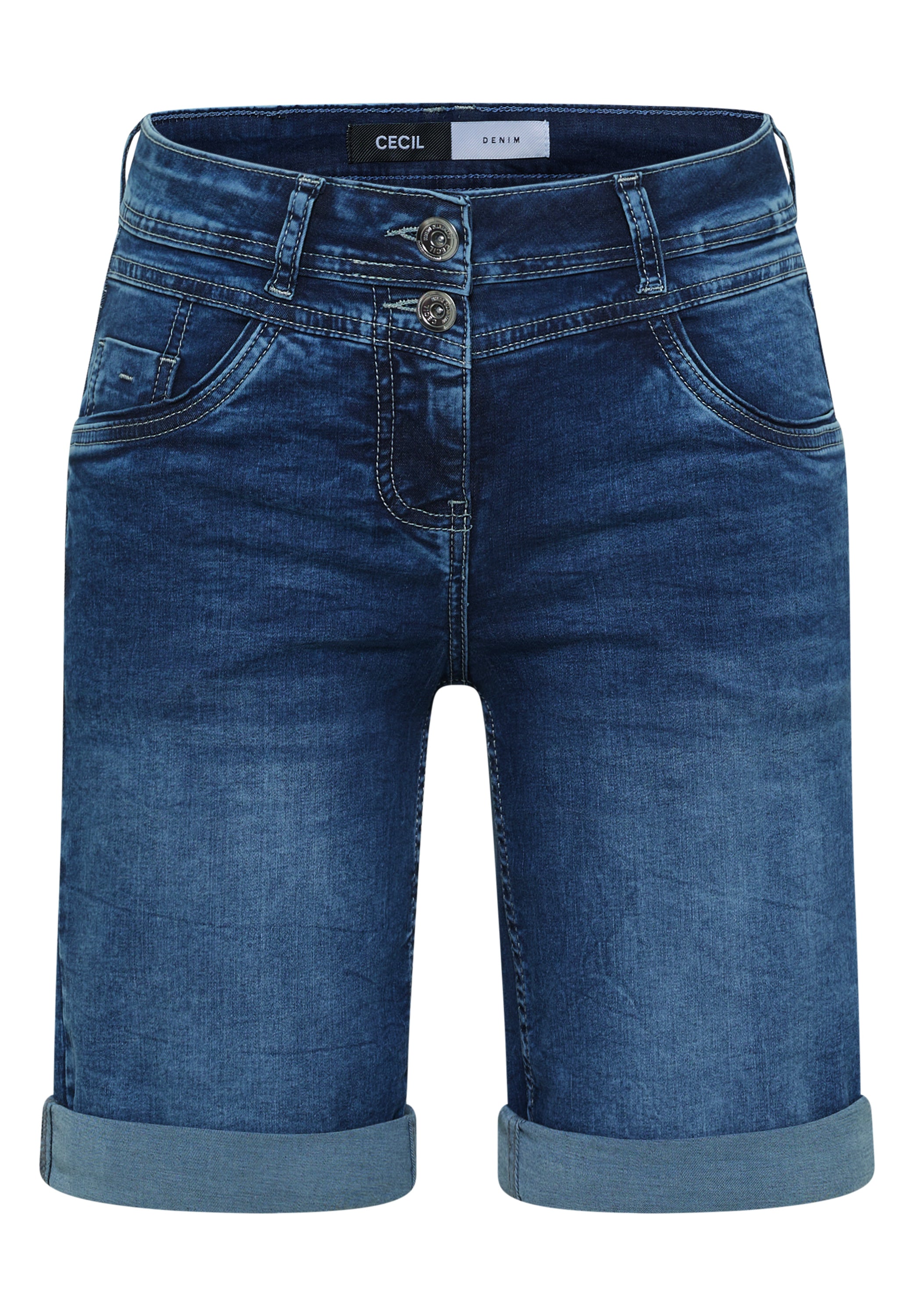 Cecil Short Scarlett Blauw - OAK Fashion Noordwolde