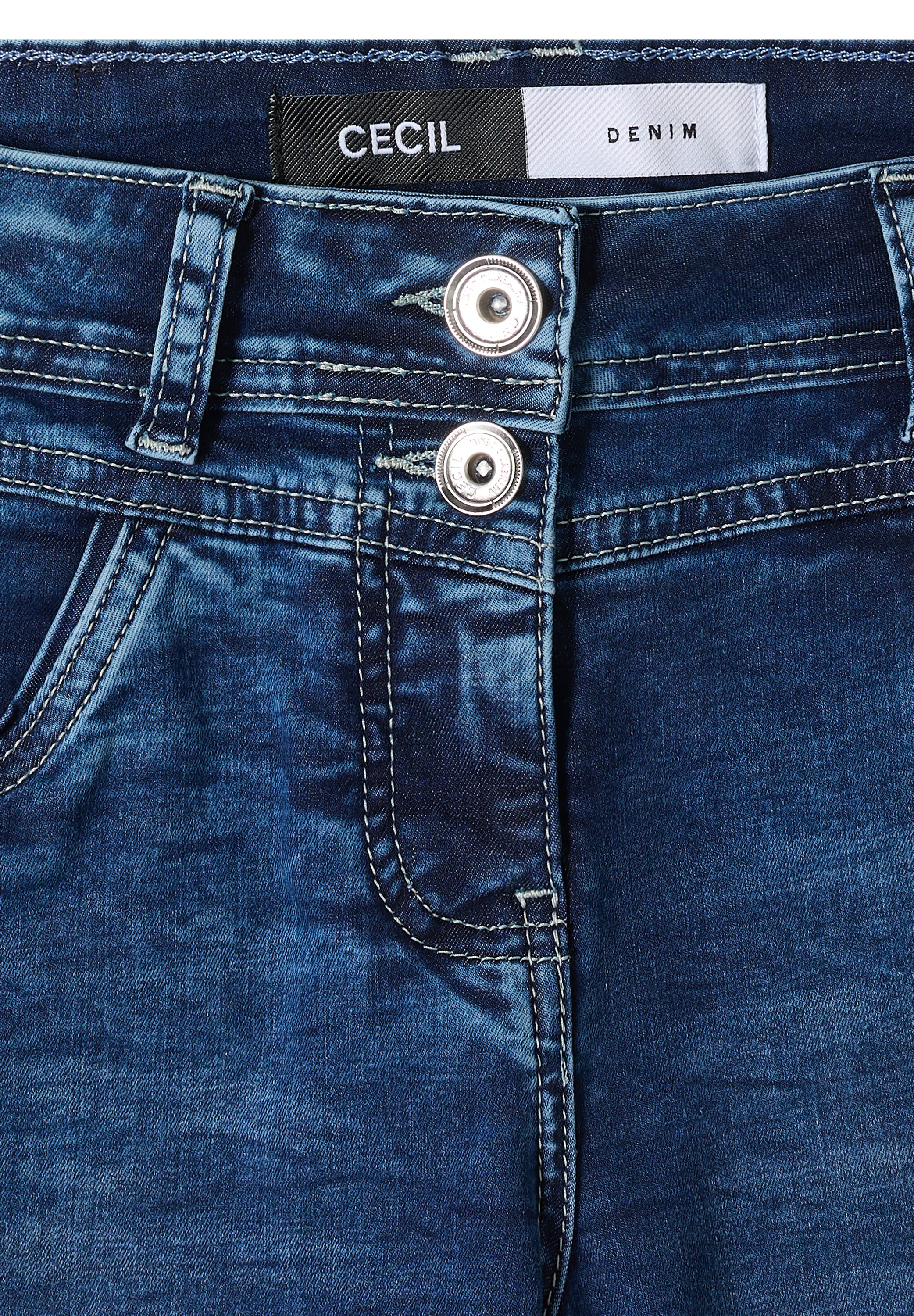 Cecil Short Scarlett Blauw - OAK Fashion Noordwolde