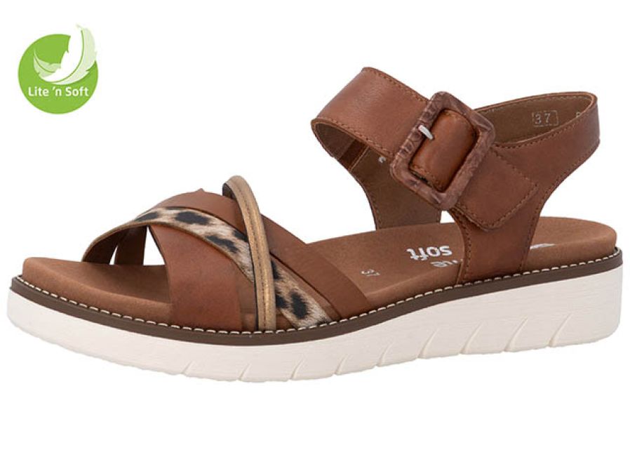Rieker Sandaal Lugano Bruin - OAK Fashion Noordwolde