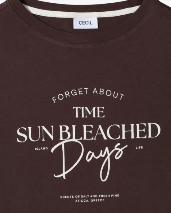 Cecil Top Sun Days Bruin - OAK Fashion Noordwolde