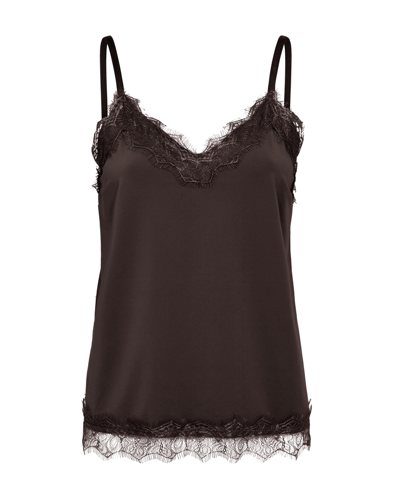Freequent Freequent Singlet Bicco Uni Brown - OAK Fashion Noordwolde