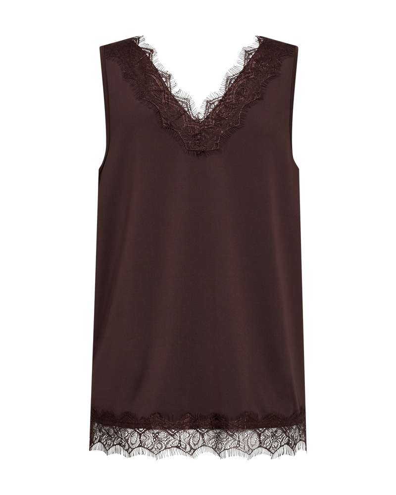 Freequent Singlet Bicco Brown - OAK Fashion Noordwolde