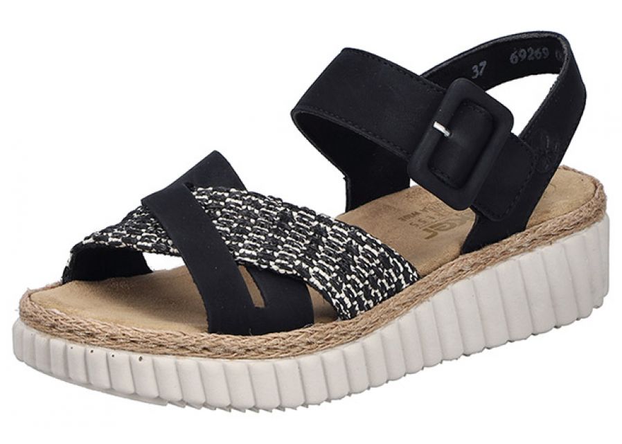 Rieker Sandaal Palmas Zwart - OAK Fashion Noordwolde