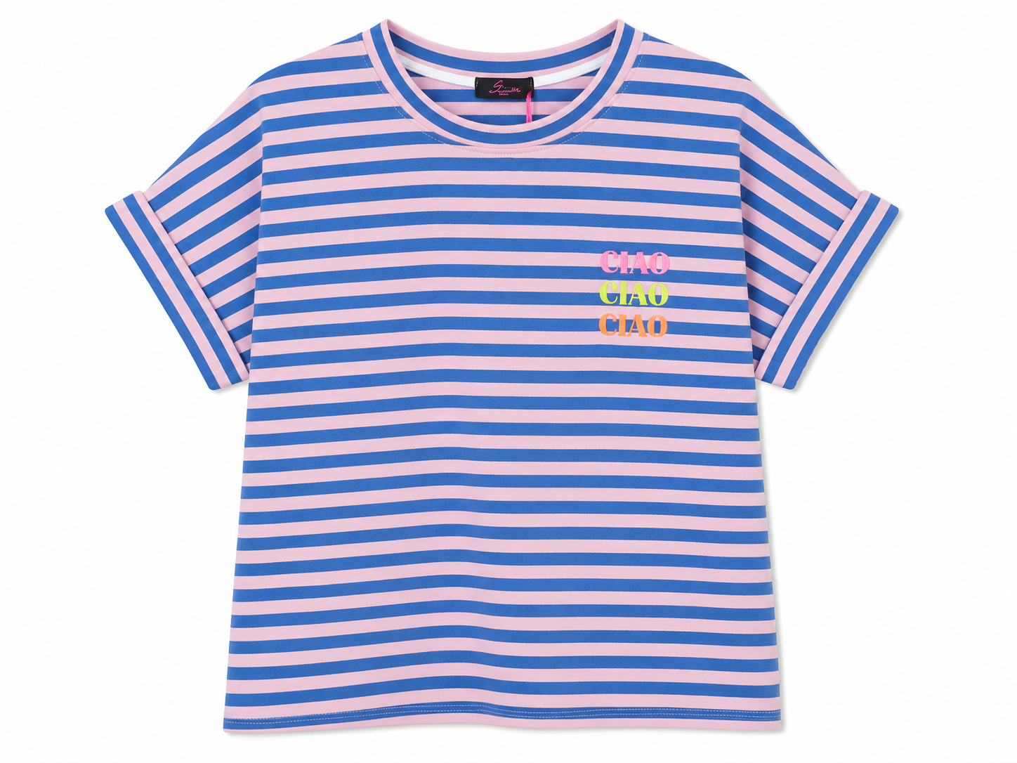 Oak Top Streep Ciao Blauw - OAK Fashion Noordwolde