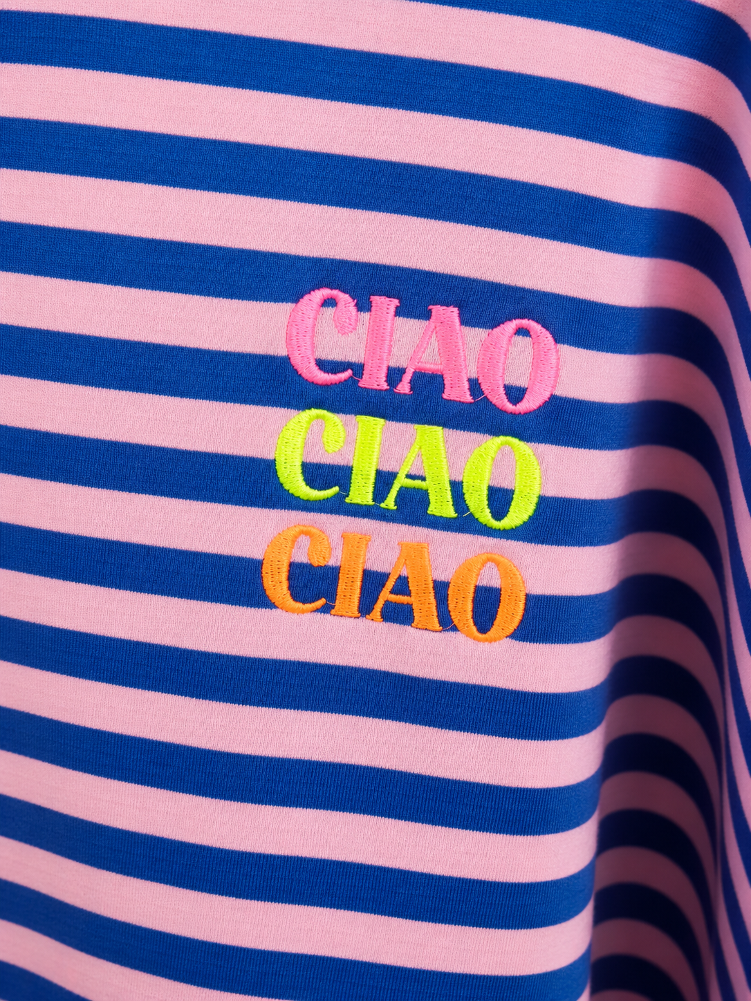 Oak Top Streep Ciao Blauw - OAK Fashion Noordwolde