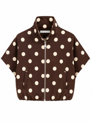Oak Vestje Dots Bruin - OAK Fashion Noordwolde