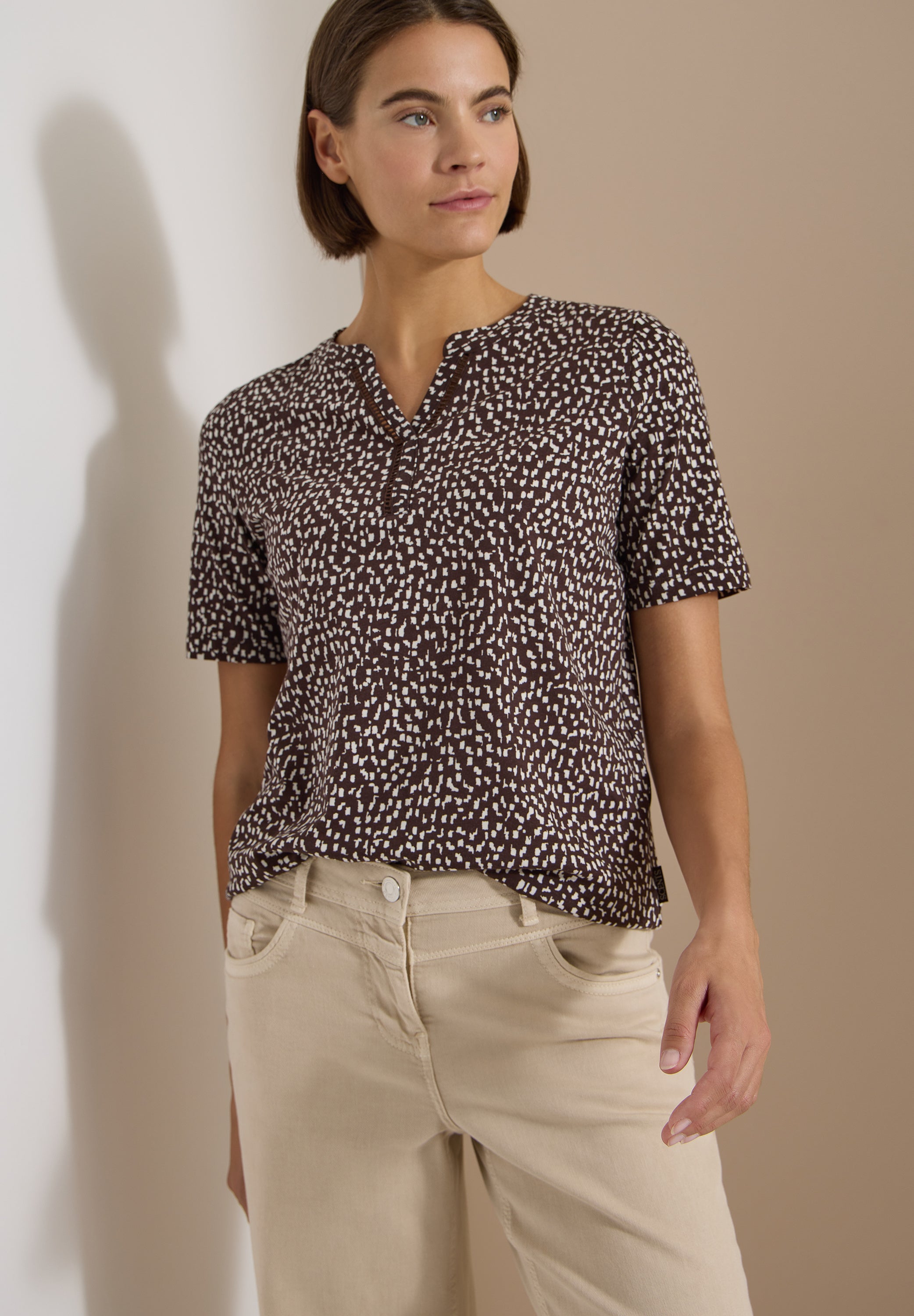 Cecil Top Lace Bruin - OAK Fashion Noordwolde