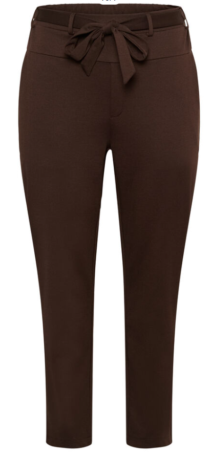 Kaffe Curve Pantalon Jenna Belt Coffee Bean - OAK Fashion Noordwolde