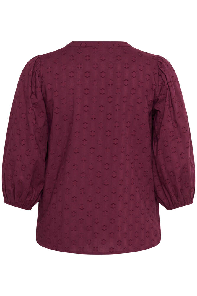 Kaffe Curve KCloulou Blouse 3/4 SL Windsor Wine - OAK Fashion Noordwolde