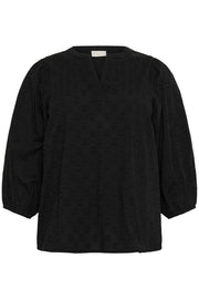 Kaffe Curve KCloulou Blouse 3/4 SL Black Deep - OAK Fashion Noordwolde