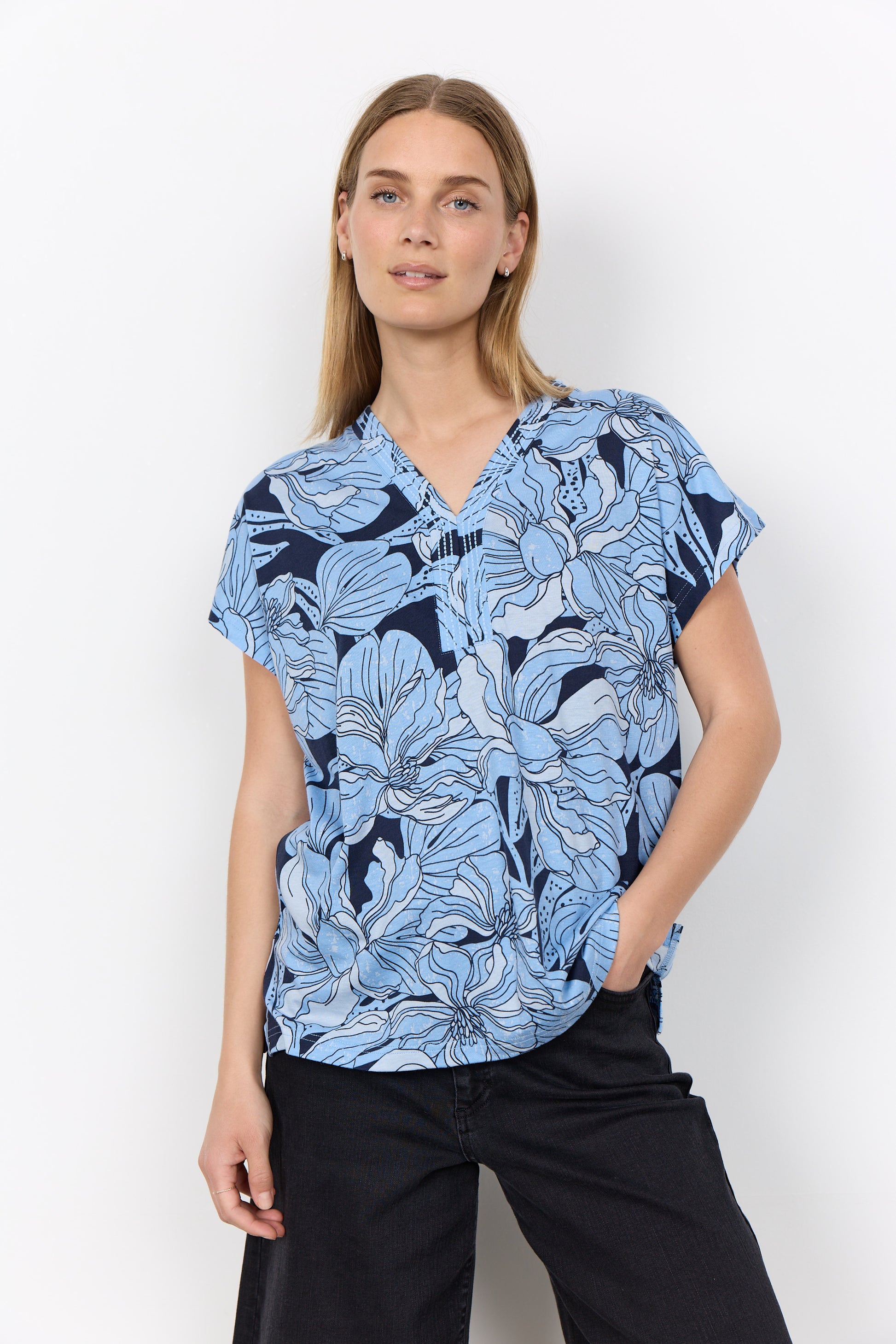 Soya Concept Top Felicity Blauw - OAK Fashion Noordwolde