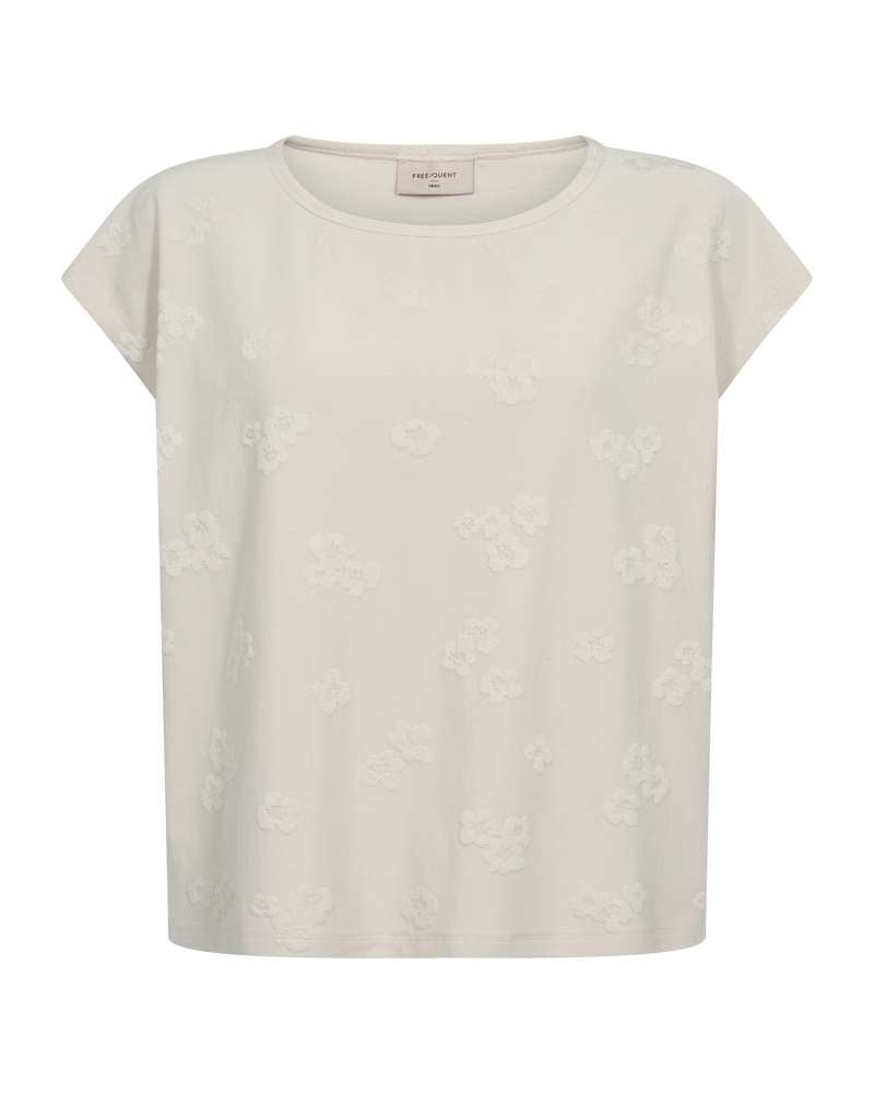 Freequent T-shirt Ziprea ecru - OAK Fashion Noordwolde