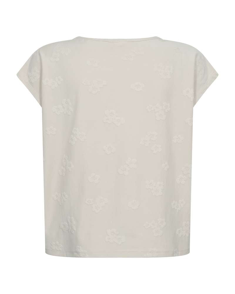 Freequent T-shirt Ziprea ecru - OAK Fashion Noordwolde