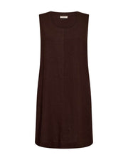 Freequent Jurk Lava Mouwloos Brown - OAK Fashion Noordwolde