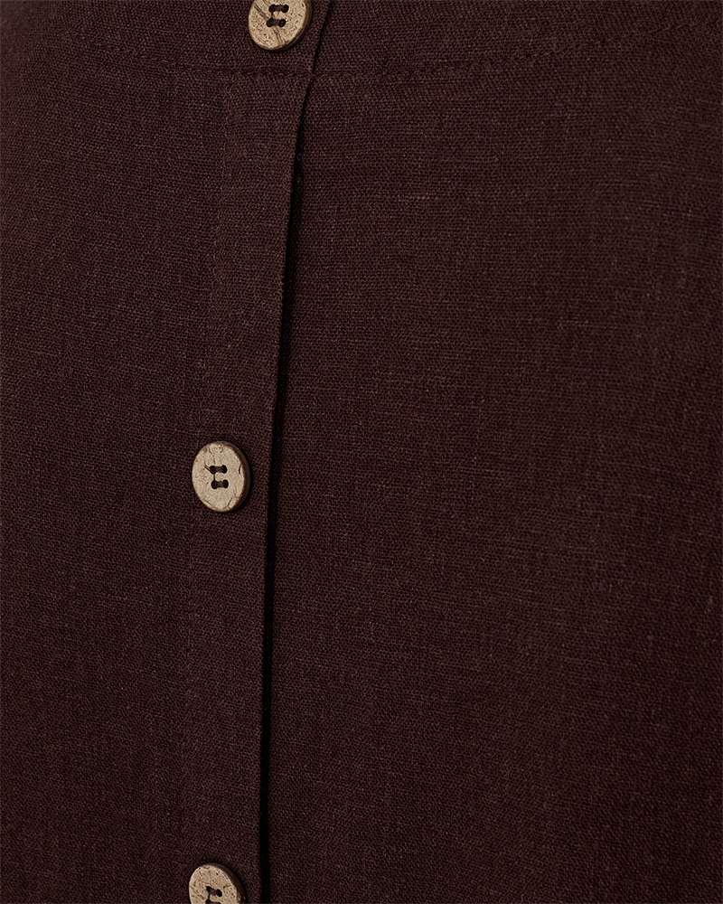Freequent Jurk Lava Mouwloos Brown - OAK Fashion Noordwolde