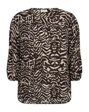 Freequent Blouse Malene Bruin - OAK Fashion Noordwolde