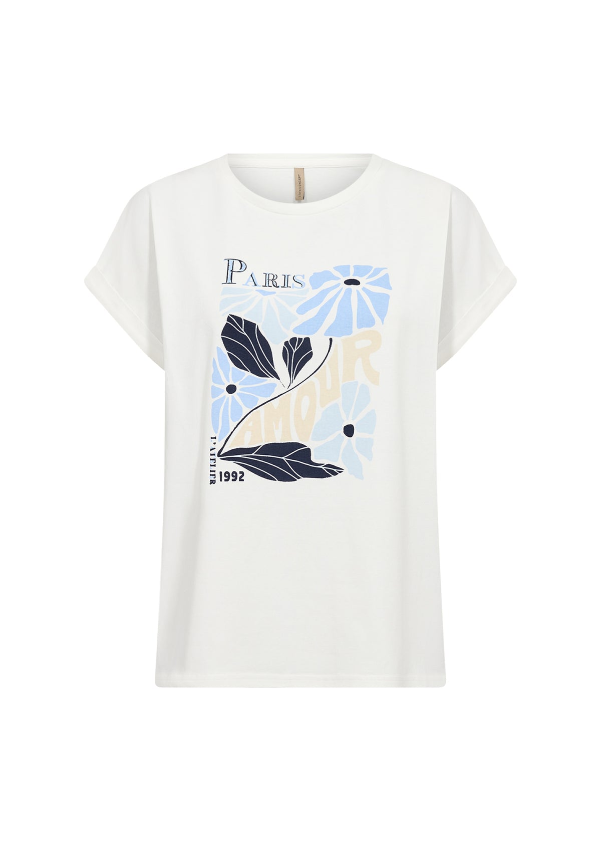 Soya Concept T-shirt Rina Blauw - OAK Fashion Noordwolde
