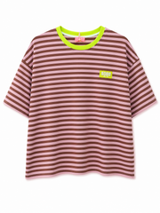 Oak T-shirt Streep Soho Paars - OAK Fashion Noordwolde